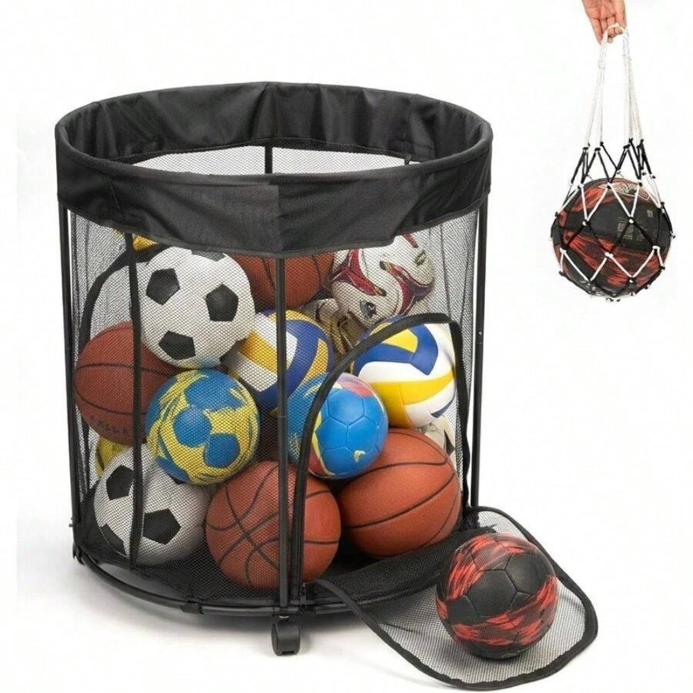 51.36 Gallon Ball Storage Cart - Sports Equipment Cart On Wheels 评论和价格