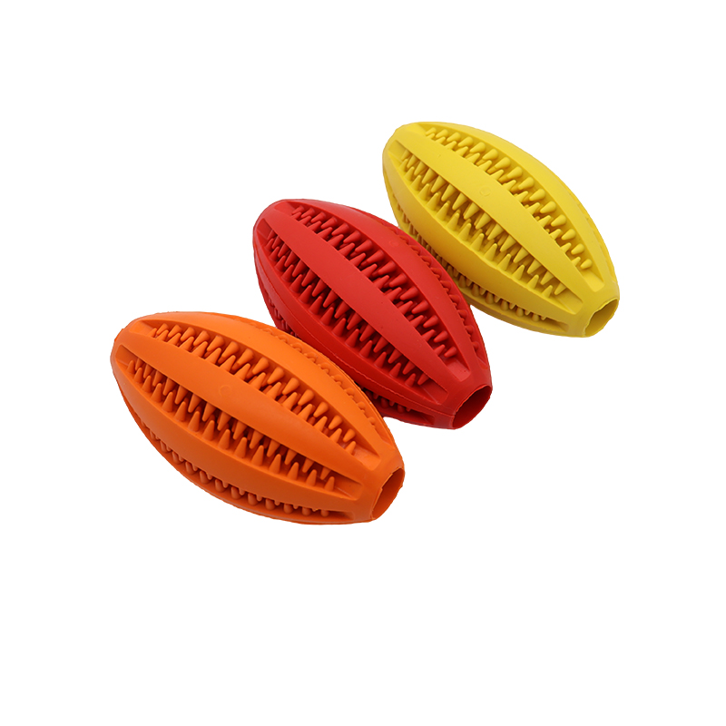 Dog Rubber Leakage Ball Dogs M - Rugby Training Ball 评论和价格